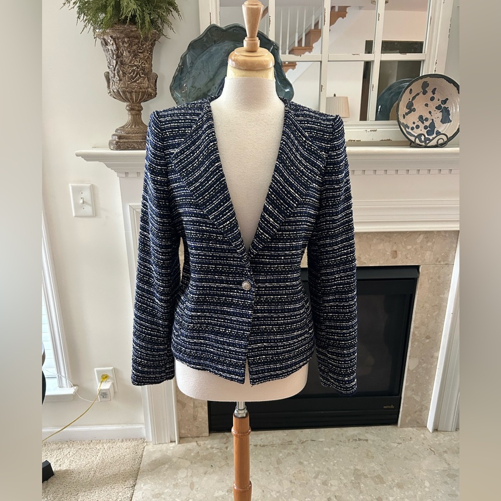 Karl Lagerfeld Paris Tweed Multi Blazer